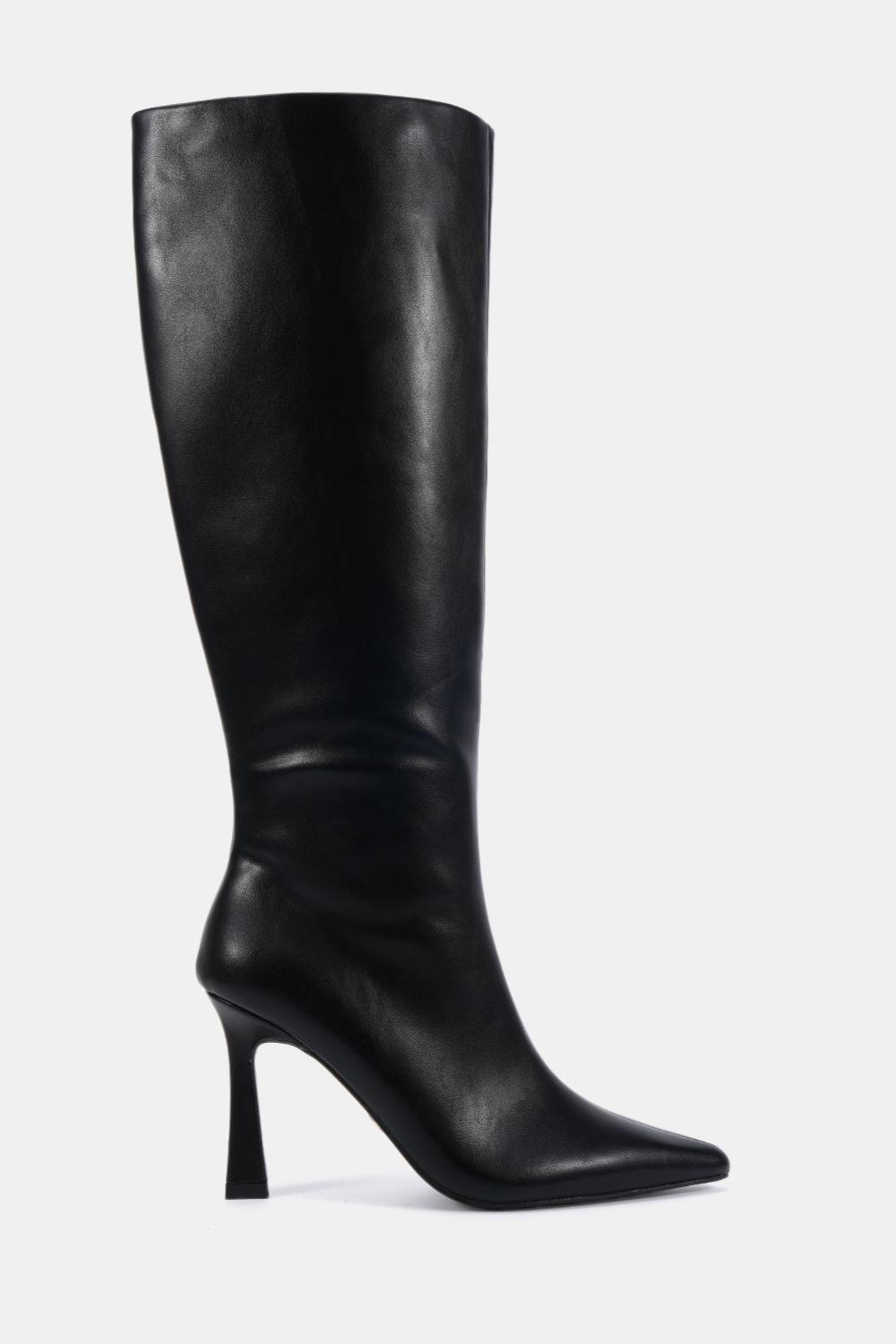 Wide Fit Galaxy Point Toe Stiletto Stretch Knee Boot by NOVO