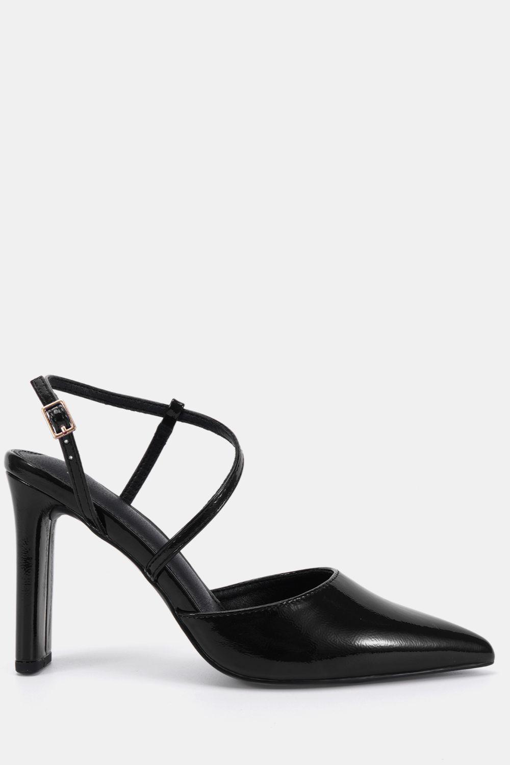 Wide Fit Indie Point Toe Strappy Court Shoe by NOVO