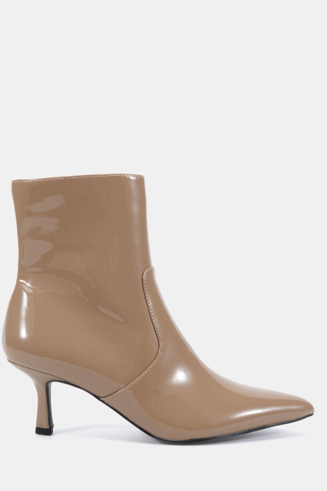 Wide Fit Kylie Mid Stiletto Heel Point Ankle Boot by NOVO