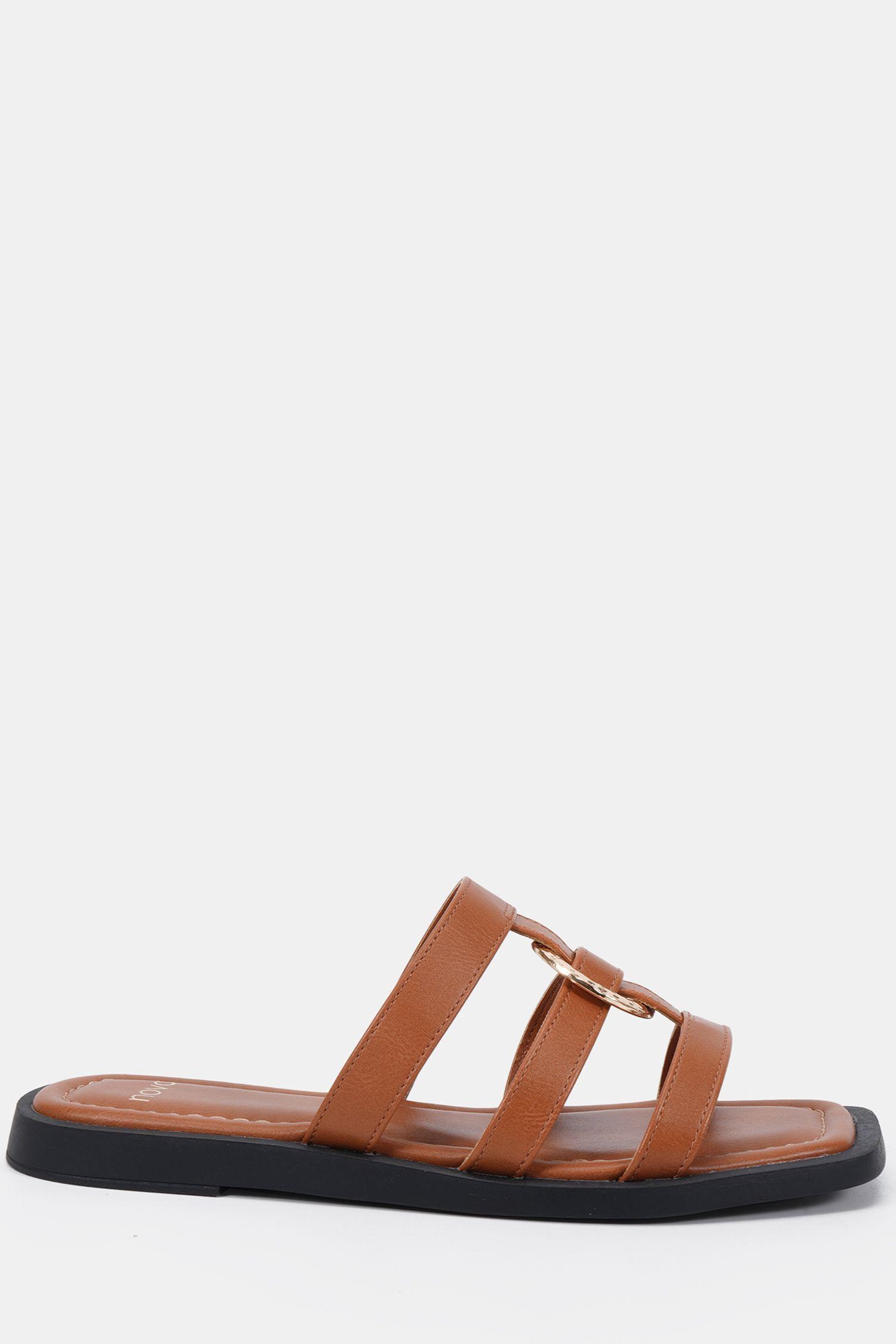 Wide Fit Talia Ring Hardware Detail Strappy Mule Sandal by NOVO