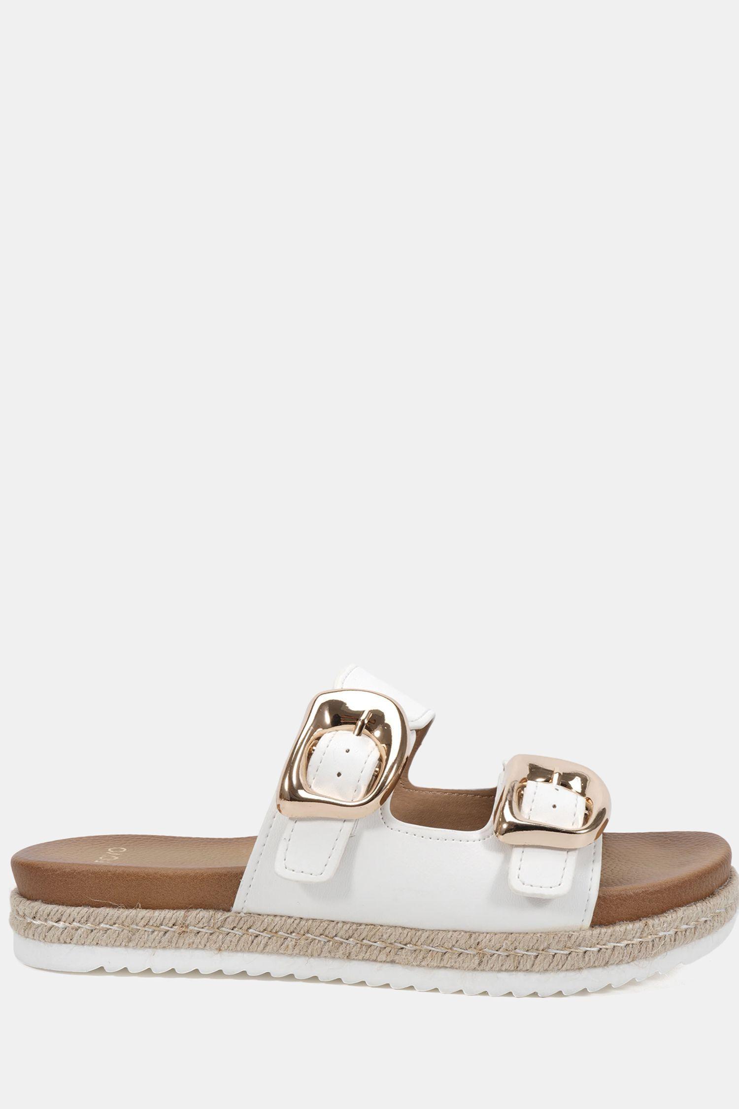 Wide Fit Taylor Buckle Detail Espadrille Mule Sandal by NOVO