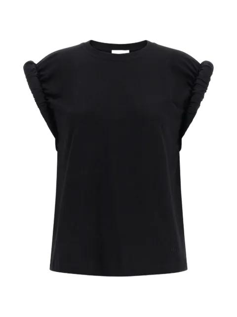 Curled logo-embroidered curled sleeve T-shirt by NUDE:MASAHIKO MARUYAMA
