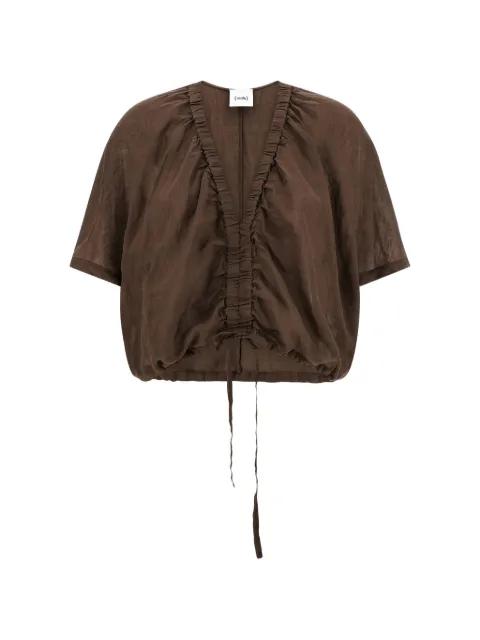 V-neck drawstring blouse by NUDE:MASAHIKO MARUYAMA