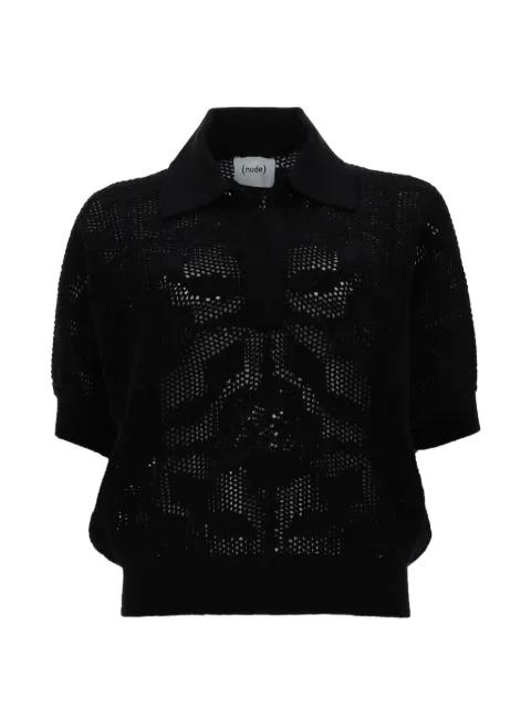 crochet-knit polo shirt by NUDE:MASAHIKO MARUYAMA