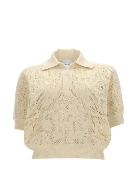 crochet-knit polo shirt by NUDE:MASAHIKO MARUYAMA
