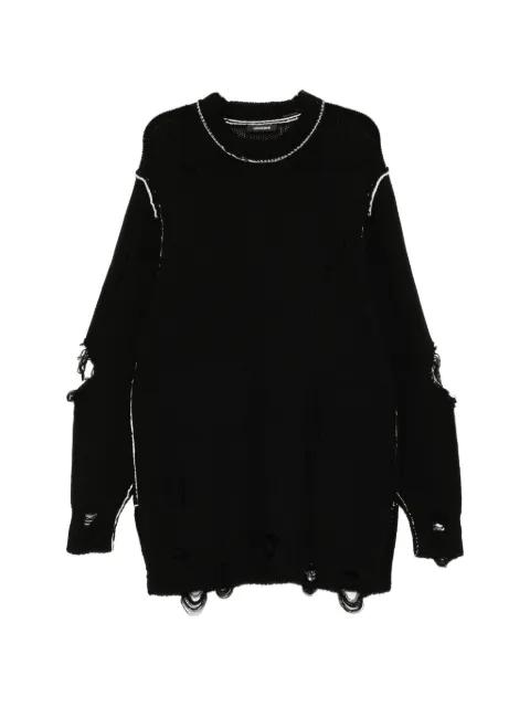 distressed crew neck jumper by NUDE:MASAHIKO MARUYAMA