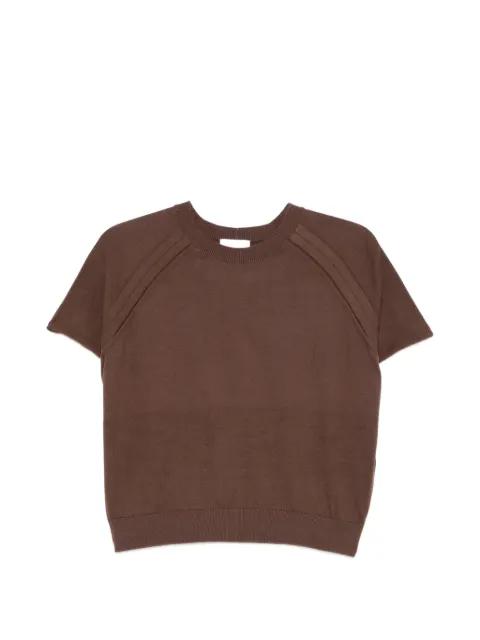 ribbed-trim short-sleeve top by NUDE:MASAHIKO MARUYAMA
