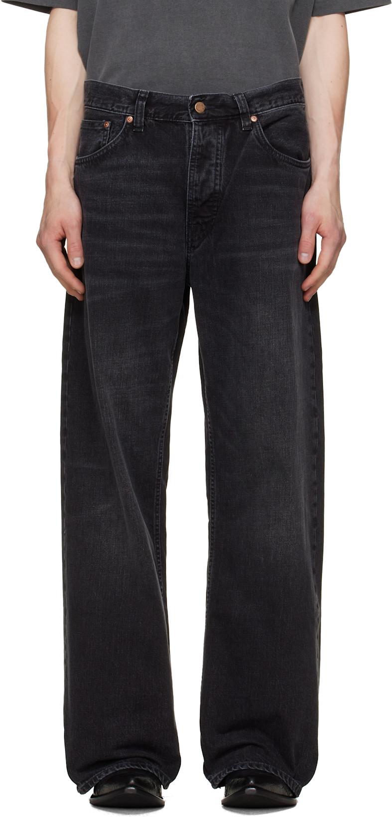 Black Loud Larry Jeans by NUDIE JEANS