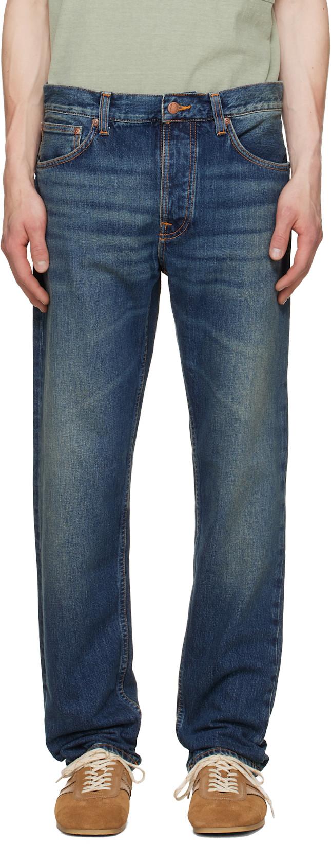 Blue Steady Eddie II Jeans by NUDIE JEANS