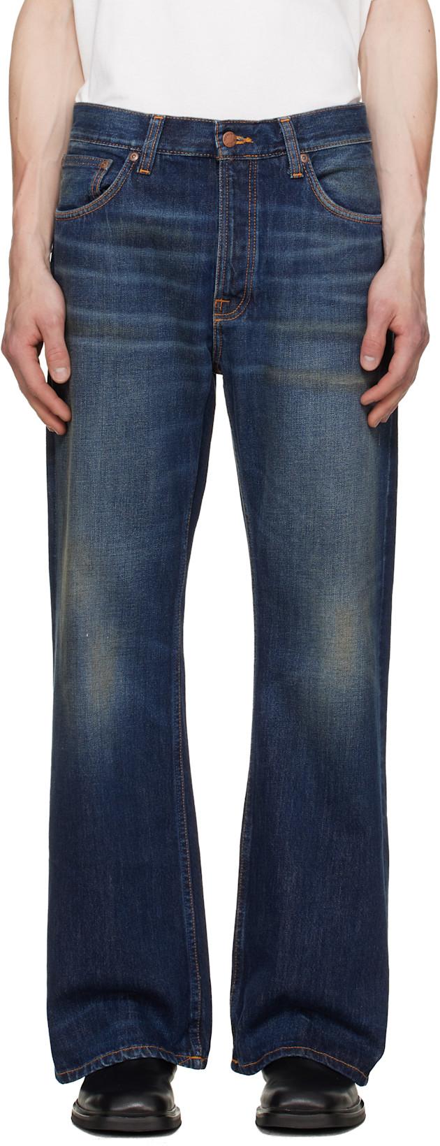 Navy Flare Glenn Jeans by NUDIE JEANS