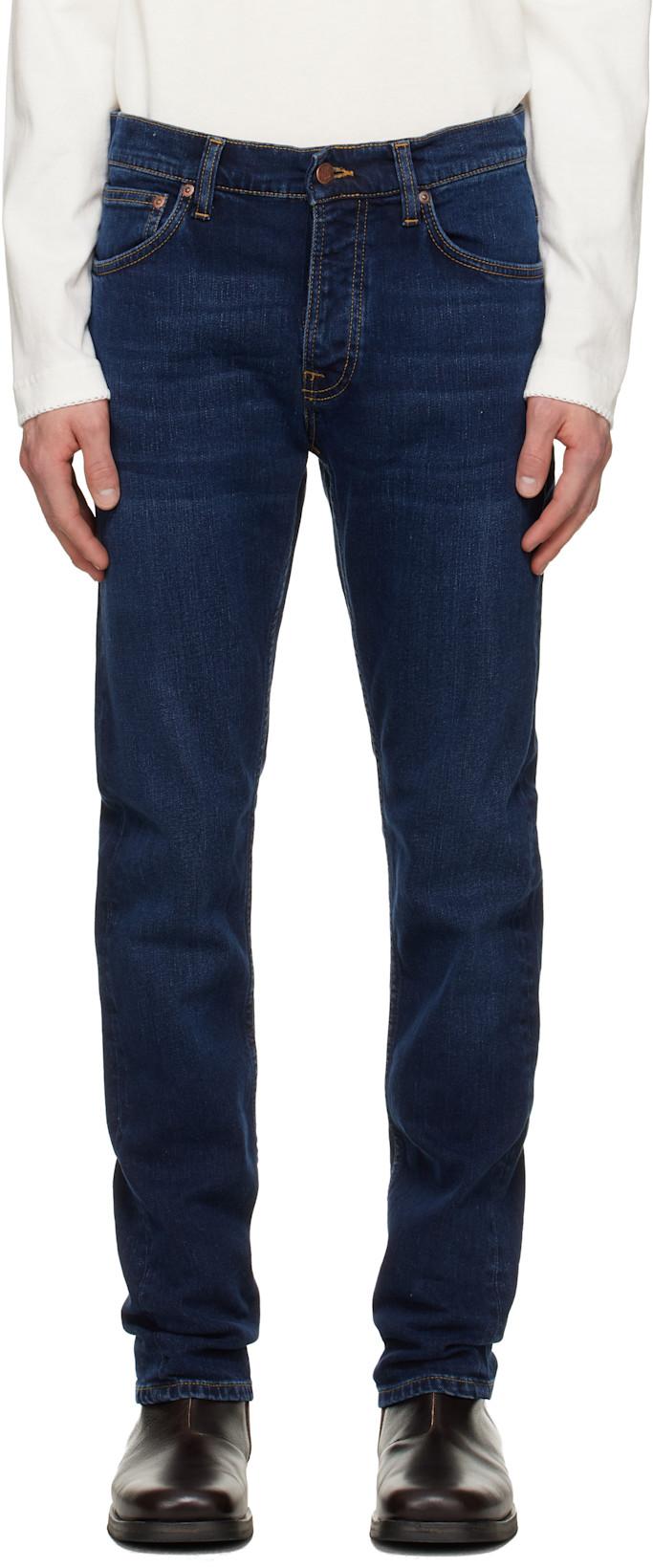 Navy Grim Tim Jeans by NUDIE JEANS