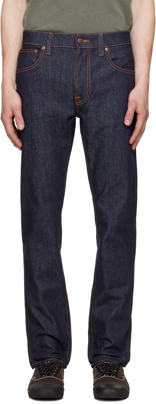 Navy Lean Dean Jeans by NUDIE JEANS