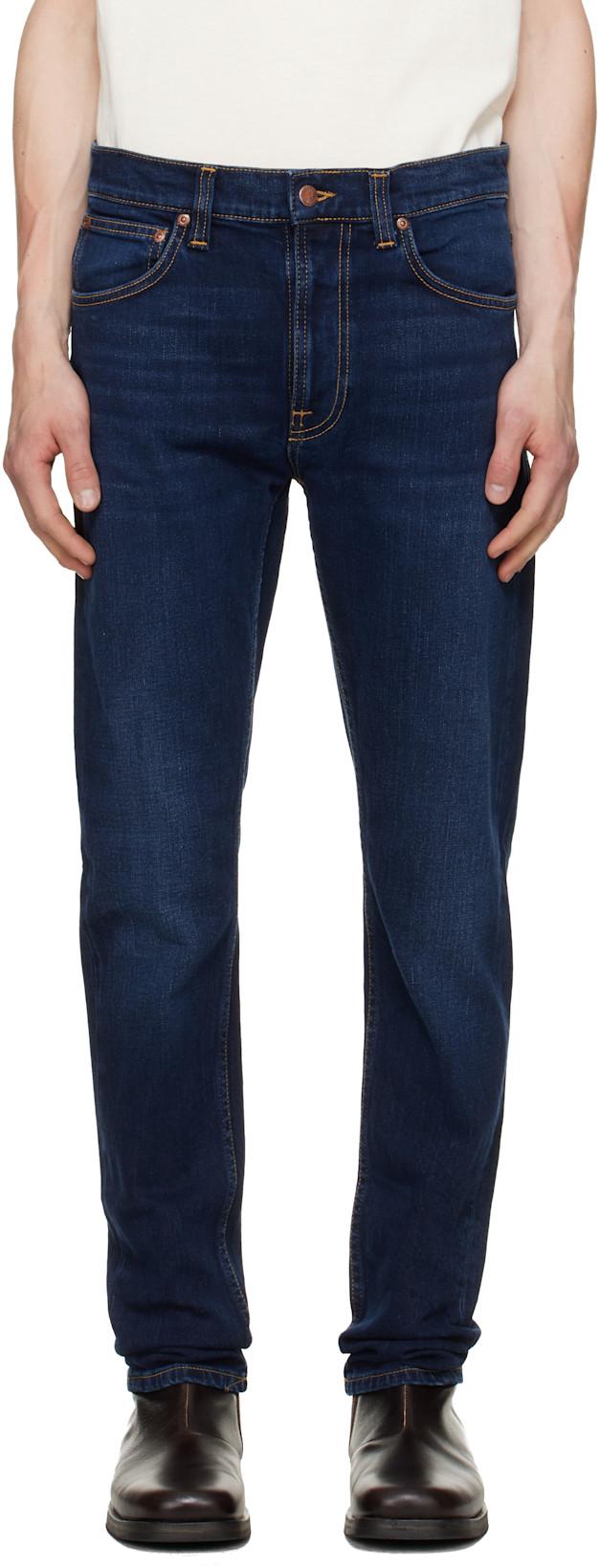 Navy Lean Dean Jeans by NUDIE JEANS