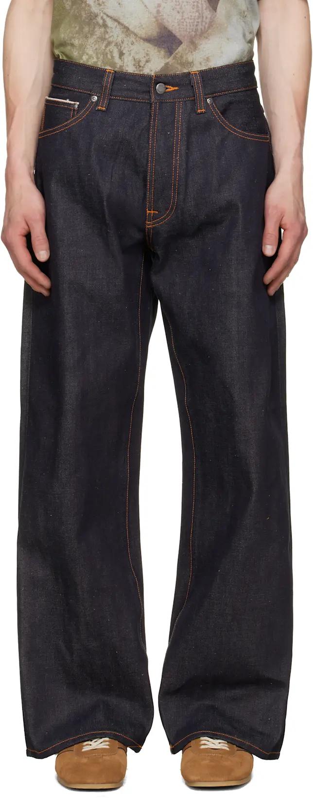 Navy Loud Larry Jeans by NUDIE JEANS