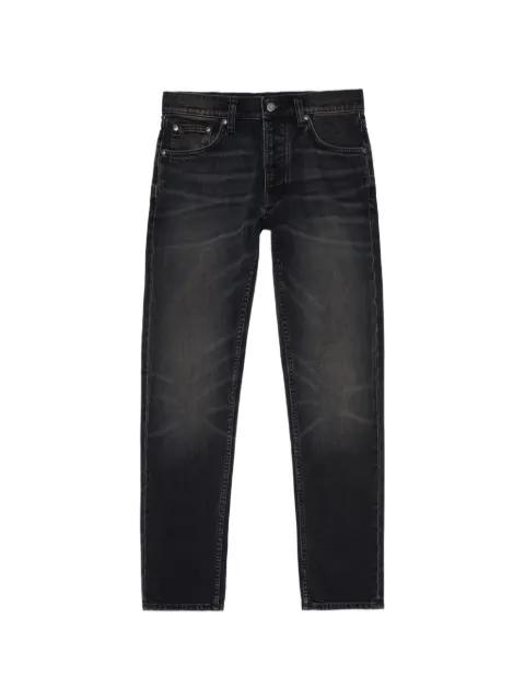 Solid Ollie faded-effect whiskered jeans by NUDIE JEANS