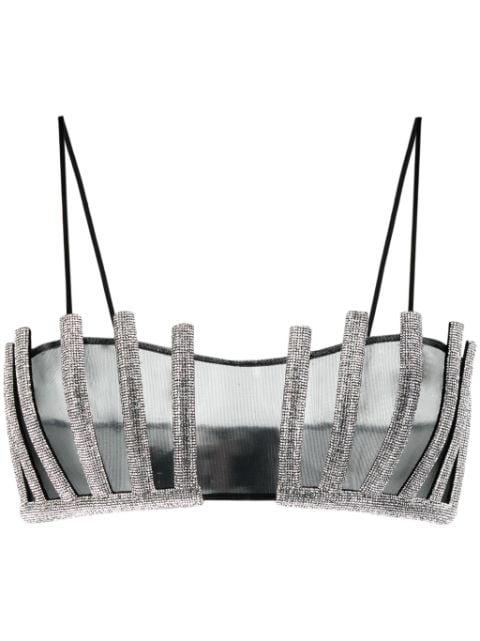 Lotus rhinestone-embellished top by NUE