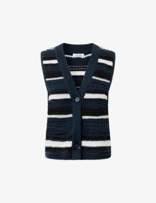 Rodney stripe crochet-knit vest by NUE NOTES