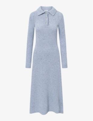 Wesly polo collar wool-blend knitted dress by NUE NOTES