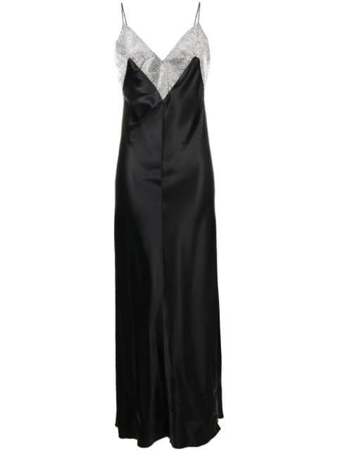 glittered-trim slip dress by NUE