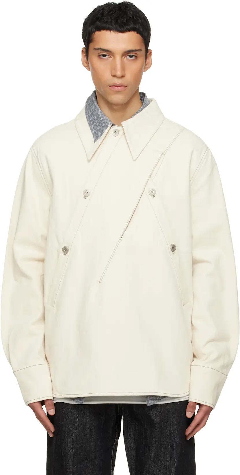 Beige Overall Selvedge Denim Shirt by NULLUS