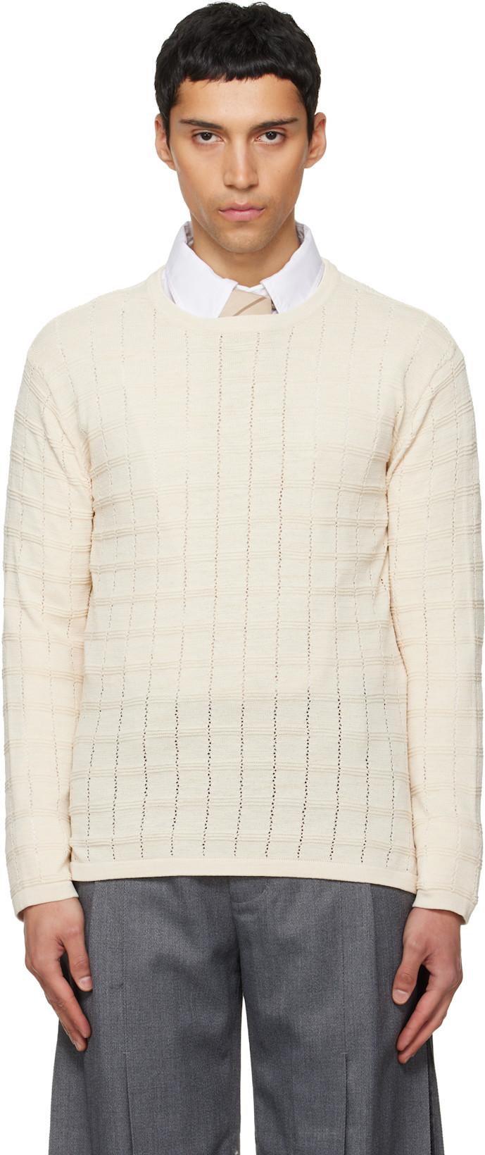 Off-White Cube Texture Knit Sweater by NULLUS
