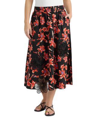 Floral Appliqu&eacute; Midi Skirt by NVLT