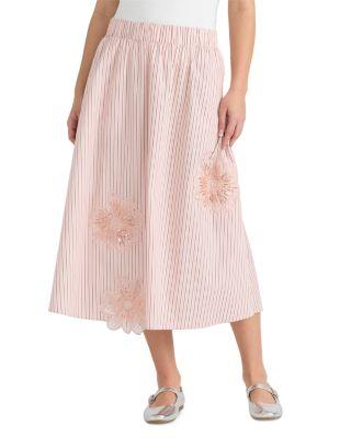 Floral Appliqu&eacute; Midi Skirt by NVLT