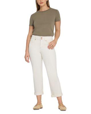 Bailey High Rise Relaxed Straight Crop Jeans in Vintage White by NYDJ