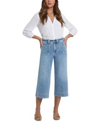 Brigitte Wide Leg Capri Jeans in Mist Springs by NYDJ