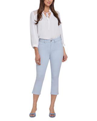 Chloe High Rise Capri Side Slit Jeans in Blue Clover by NYDJ
