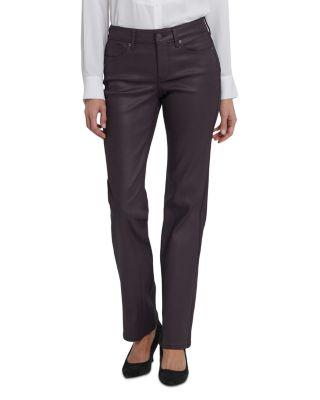 Marilyn Coated High Rise Straight Jeans by NYDJ