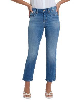 Marilyn Floral Pocket High Rise Straight Ankle Jeans in Pacifica by NYDJ