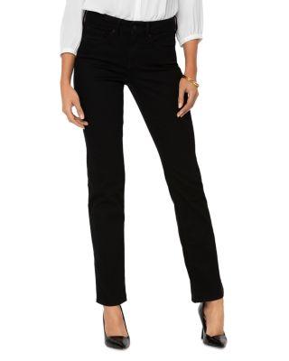 Marilyn High Rise Straight Jeans in Black by NYDJ