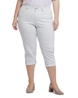 Marilyn Straight Leg Crop Jeans in Palencia Stripe by NYDJ PLUS