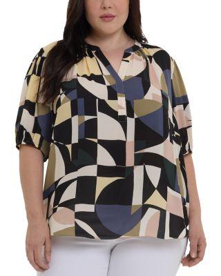 Short Puff Sleeve Popover Top by NYDJ PLUS