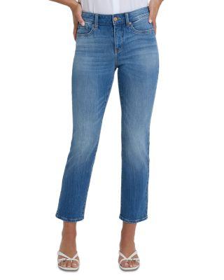 Petites Marilyn Floral Pocket High Rise Straight Ankle Jeans in Pacifica by NYDJ