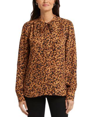 Printed Tie Neck Blouse by NYDJ
