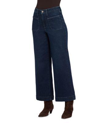 Teresa High Rise Wide Leg Ankle Jeans in Blacken Blue by NYDJ