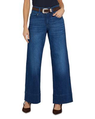 Teresa High Rise Wide Leg Double Button Jeans in Deep Wave by NYDJ