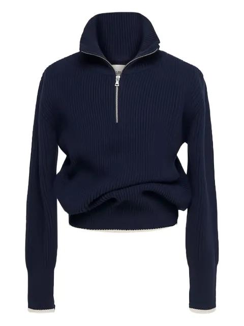 zip-up funnel-neck sweater by O.FILES