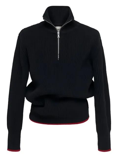 zip-up funnel-neck sweater by O.FILES