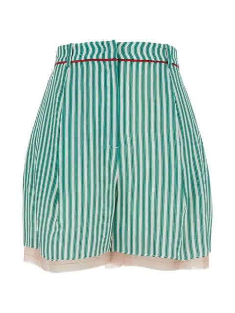 striped layered shorts by O HUI