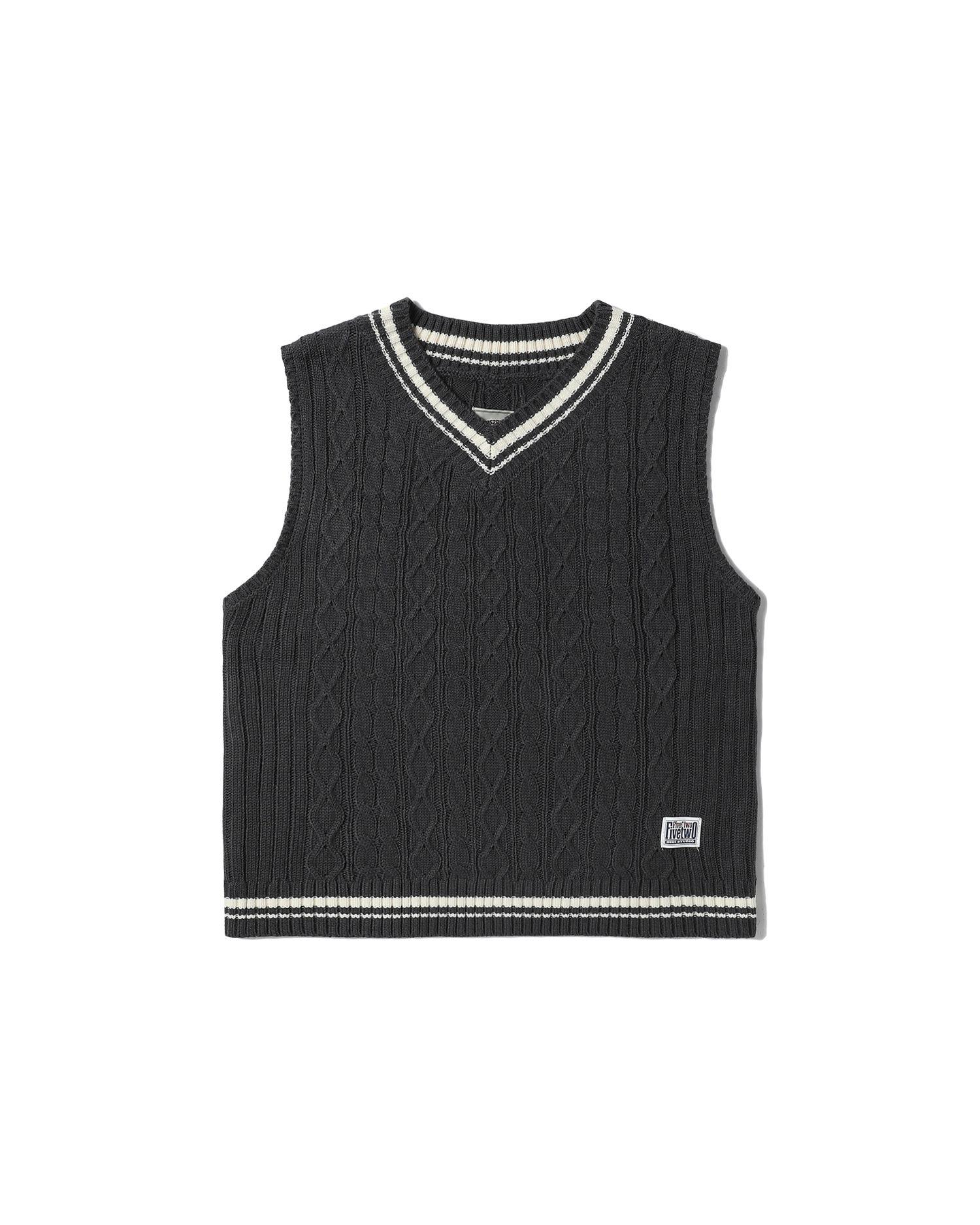 Cable knit vest by O!OI