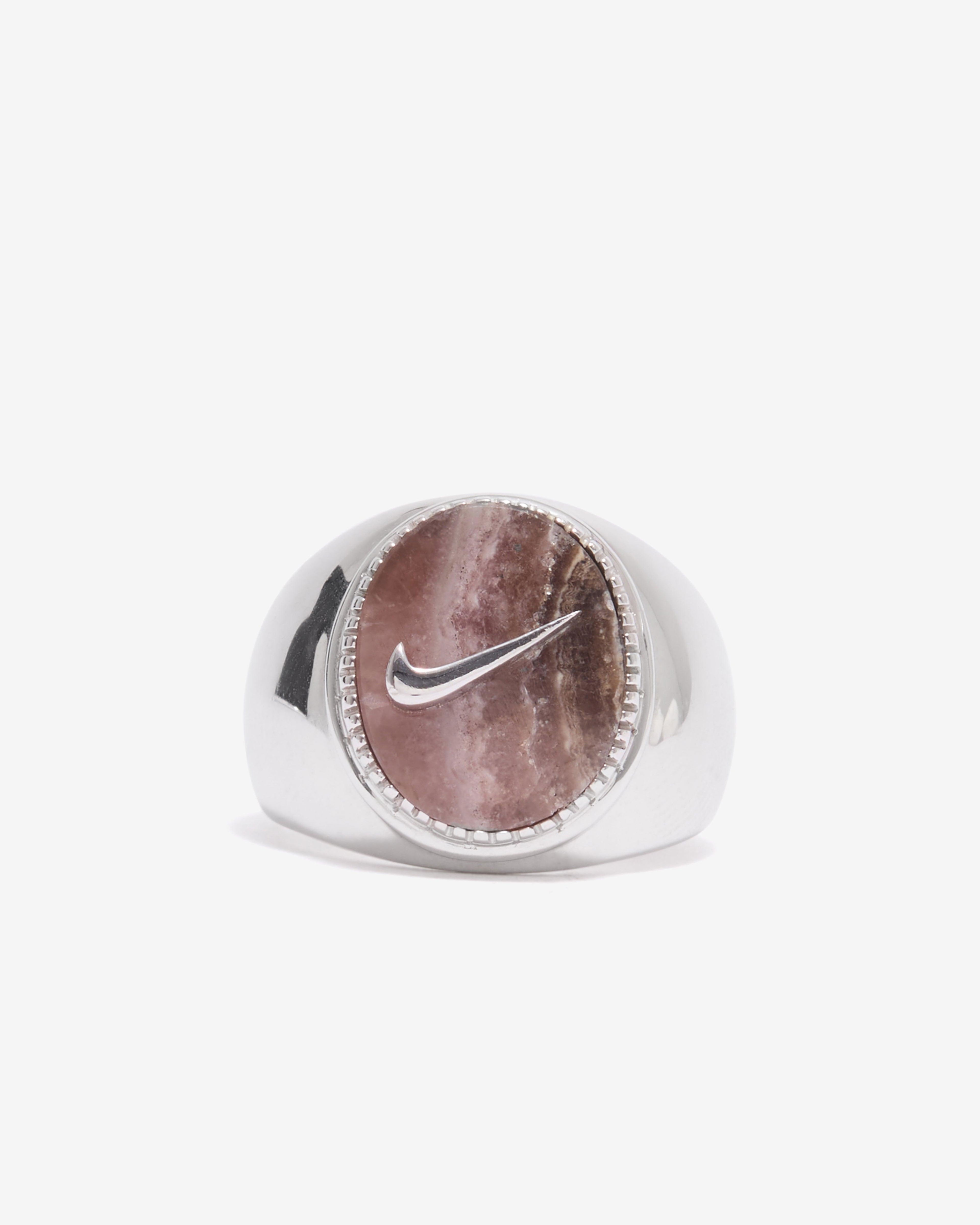 O Thongthai - Signature Signet Ring With Swoosh - (Multi) by O THONGTHAI O Thongthai - Signature Signet Ring With Swoosh - (Multi) by O THONGTHAI
