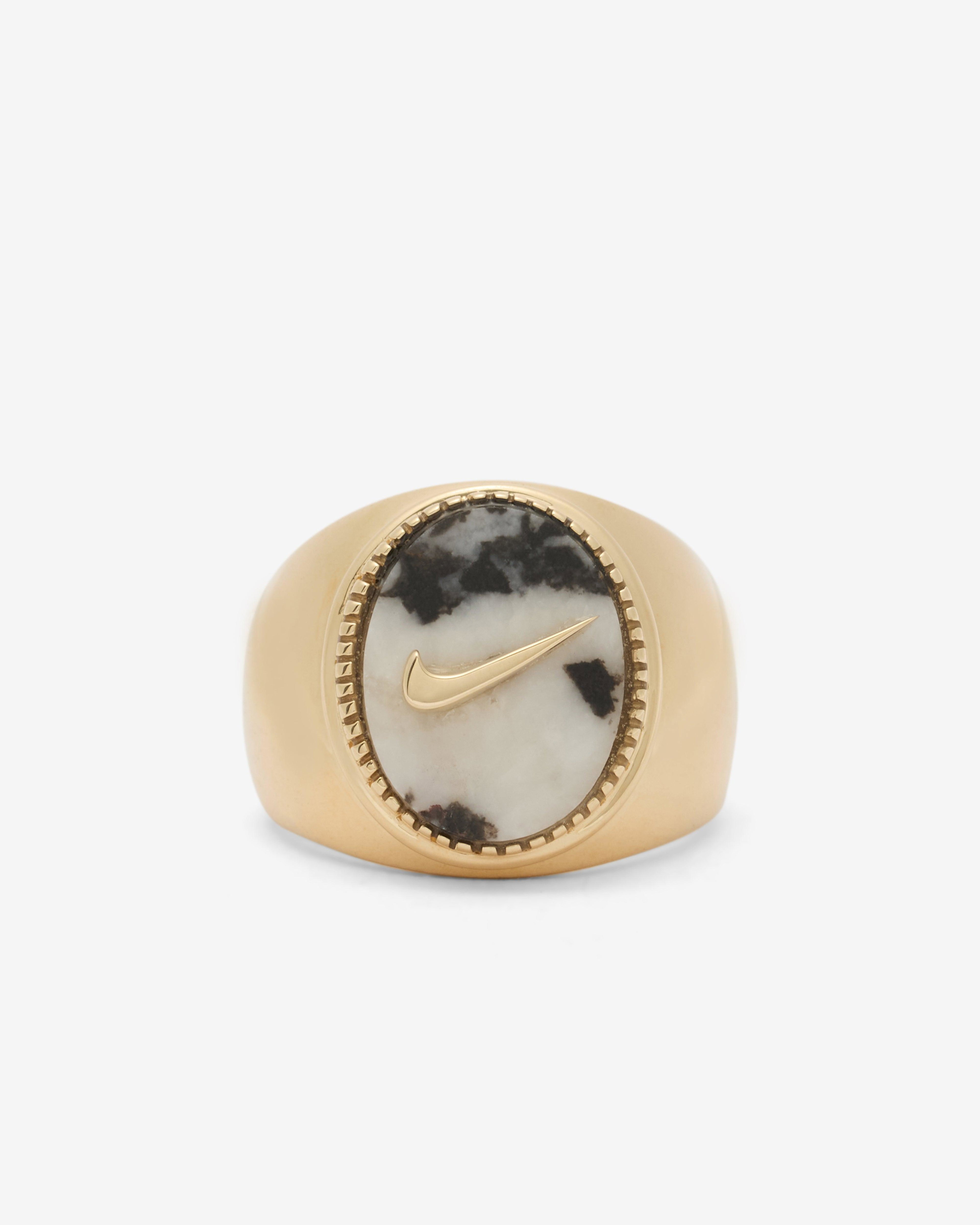 O Thongthai - Signature Signet Ring With Swoosh - (Yellow Gold) by O THONGTHAI