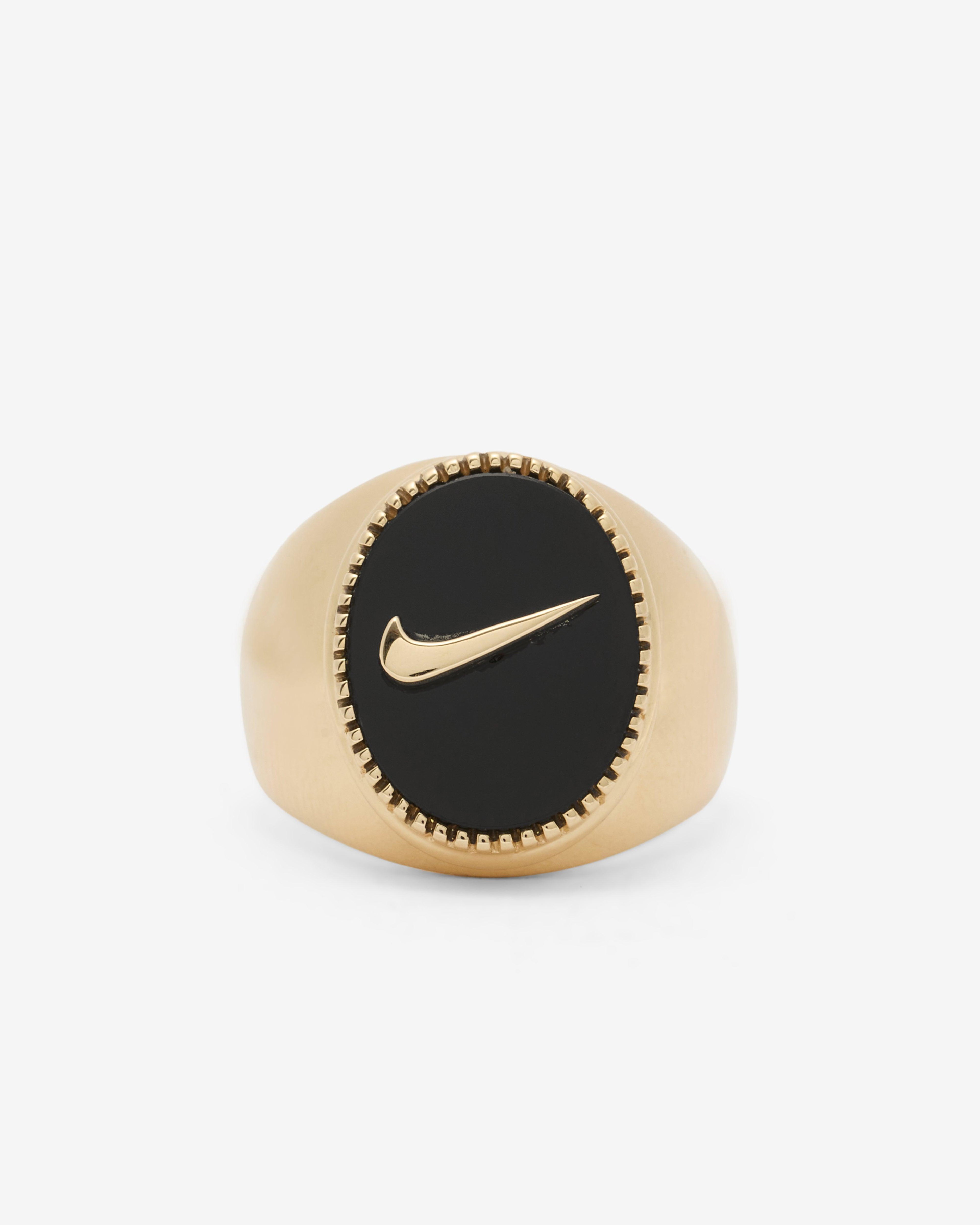 O Thongthai - Signature Signet Ring With Swoosh - (Yellow Gold) by O THONGTHAI
