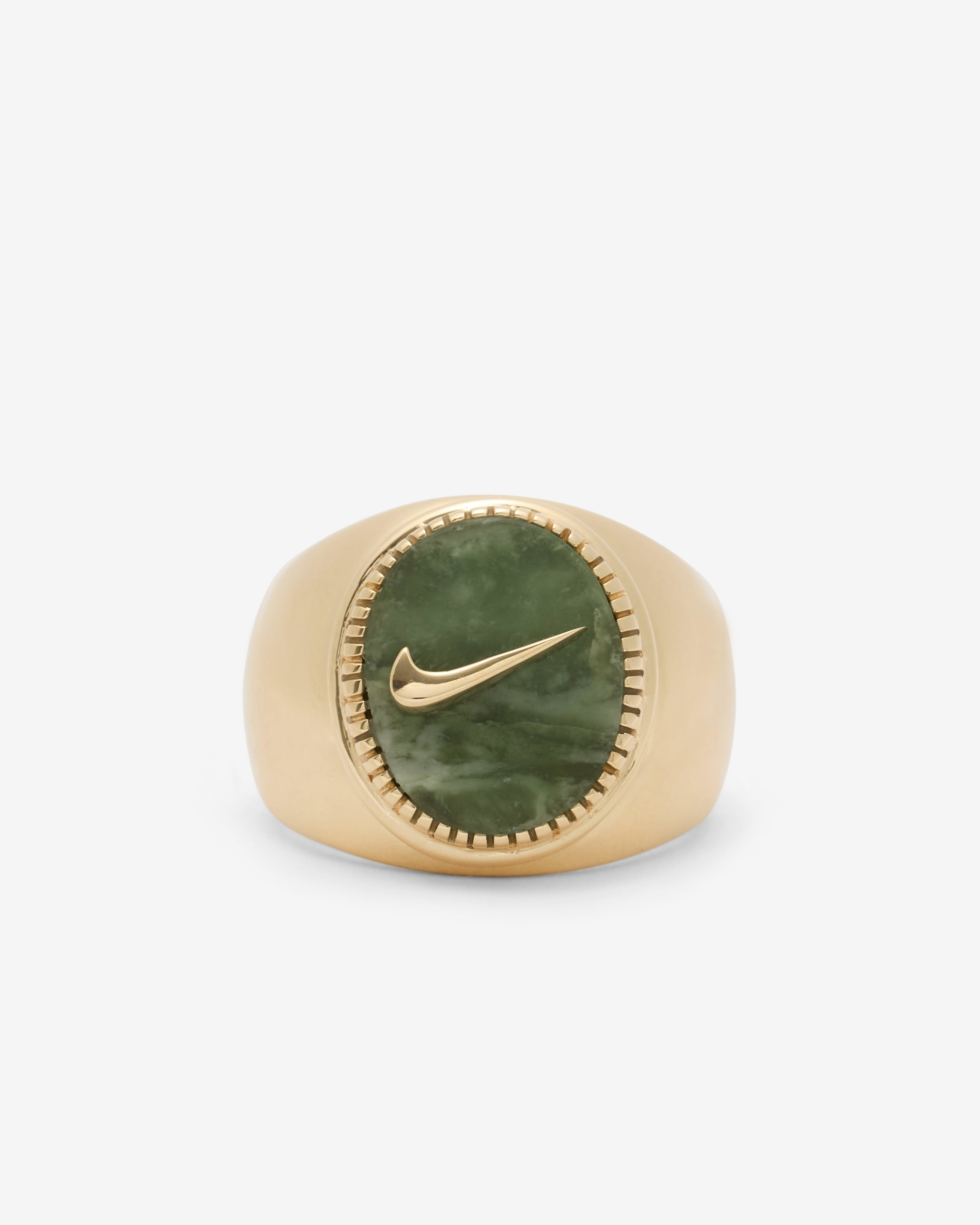O Thongthai - Signature Signet Ring With Swoosh - (Yellow Gold) by O THONGTHAI