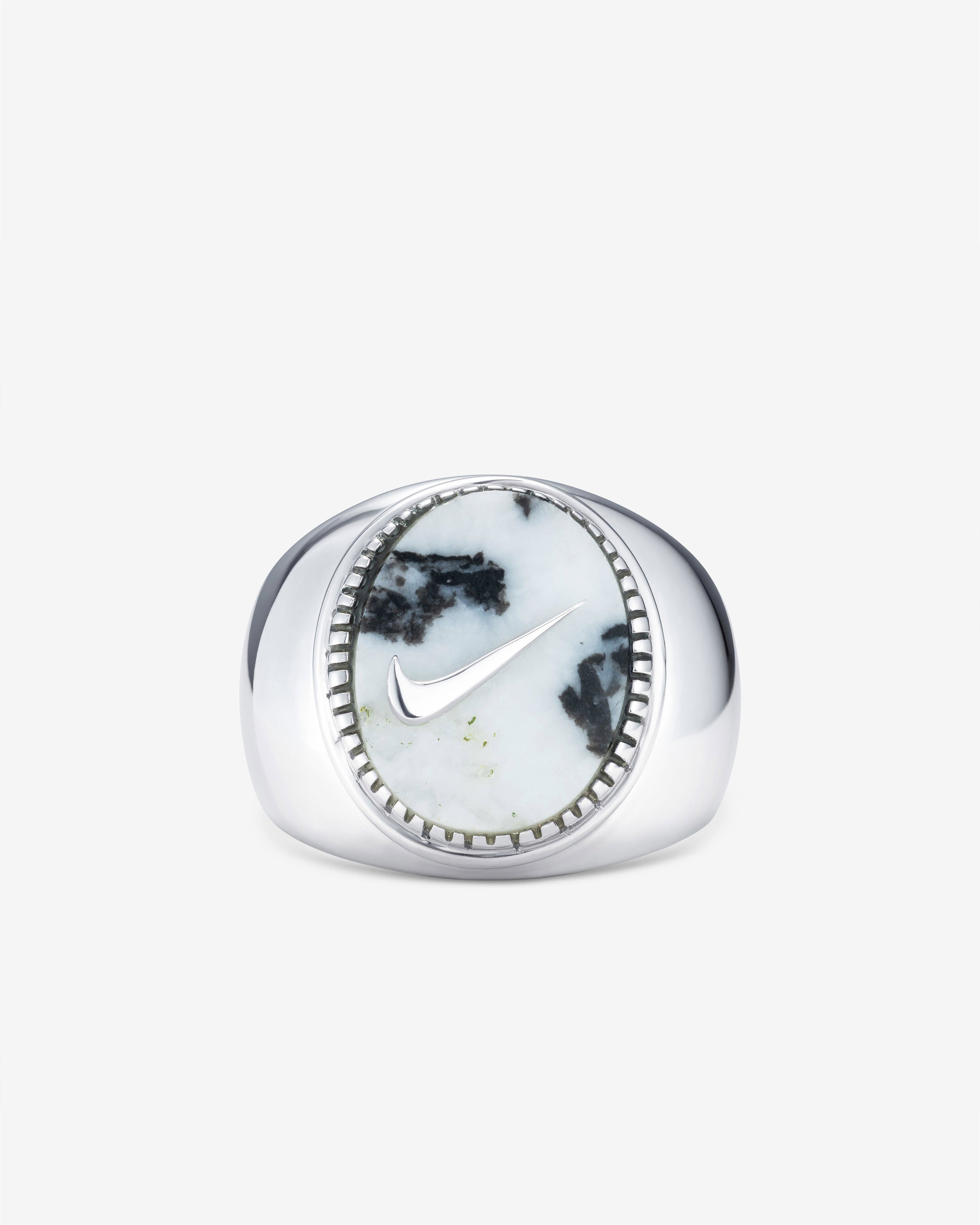 O Thongthai  - Zebra Jasper Swoosh Ring -  (Silver) by O THONGTHAI