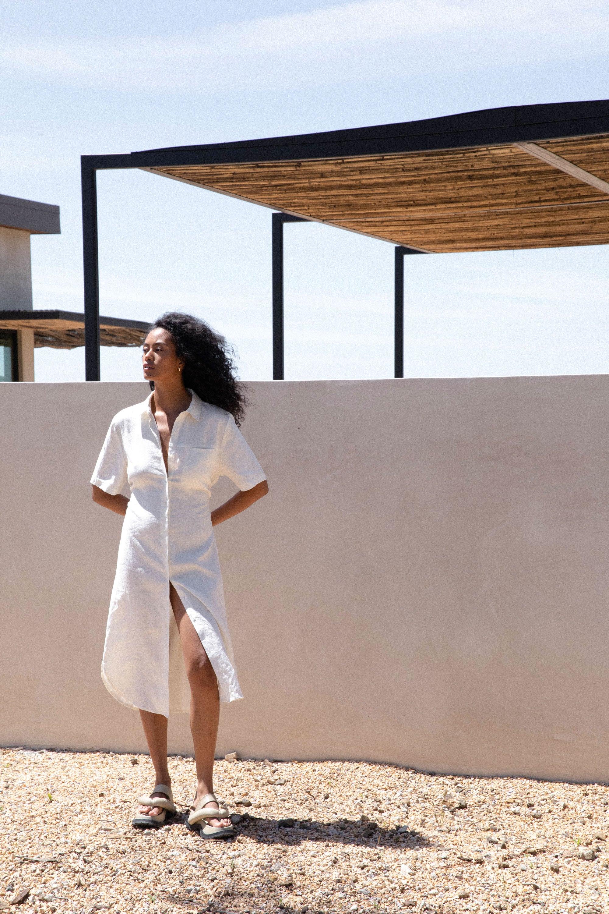 100% LINEN SHIRT DRESS by OAK + FORT