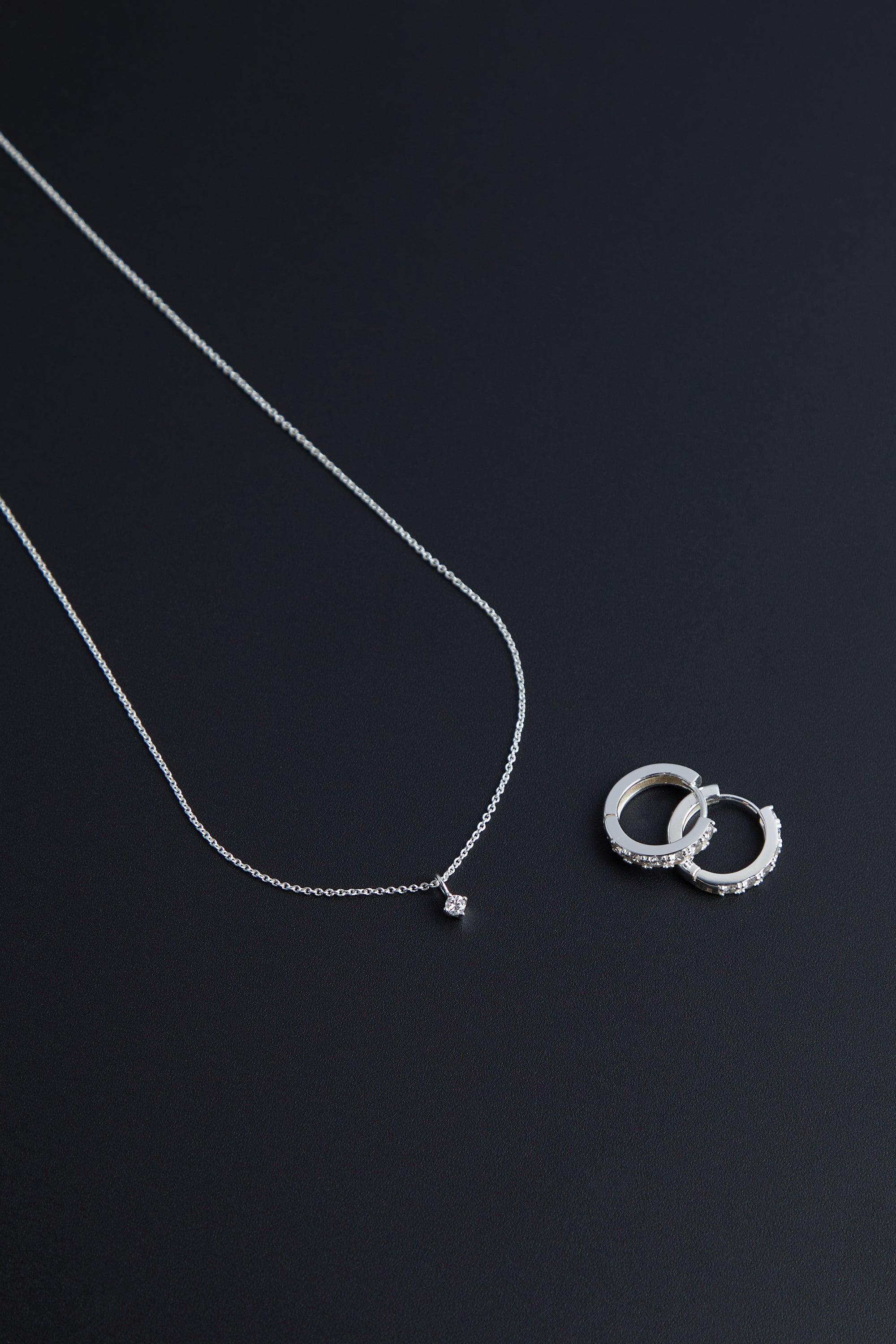 925 SILVER - 16K GOLD EARRING AND NECKLACE GIFT SET by OAK + FORT